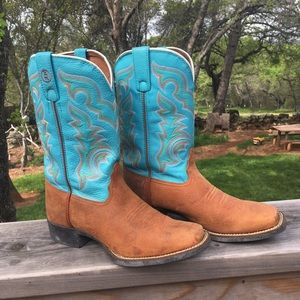 Tony Lamas 8.5 B teal blue oh so cute